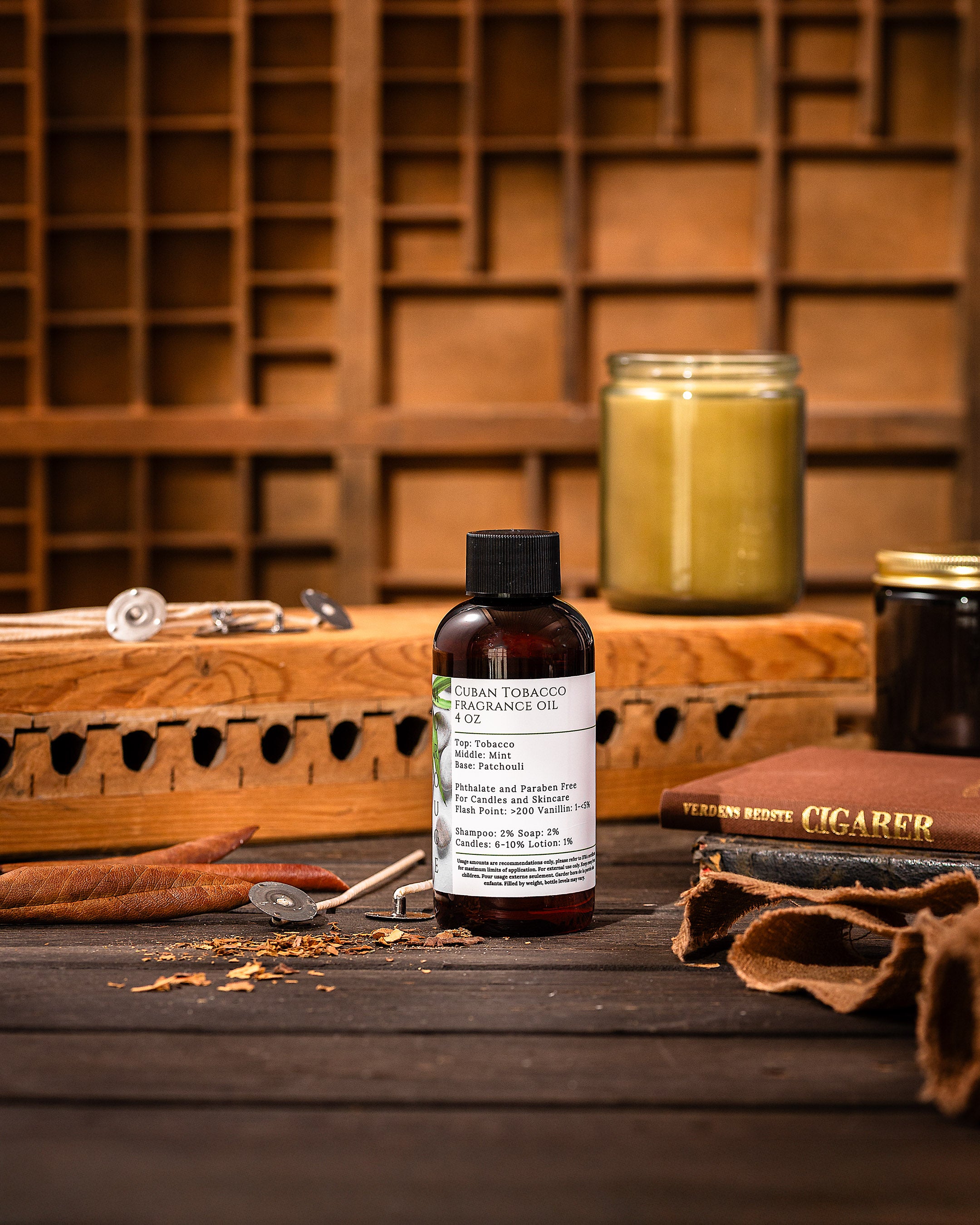 Morouge Cuban Tobacco fragrance oil for soap and candle making.